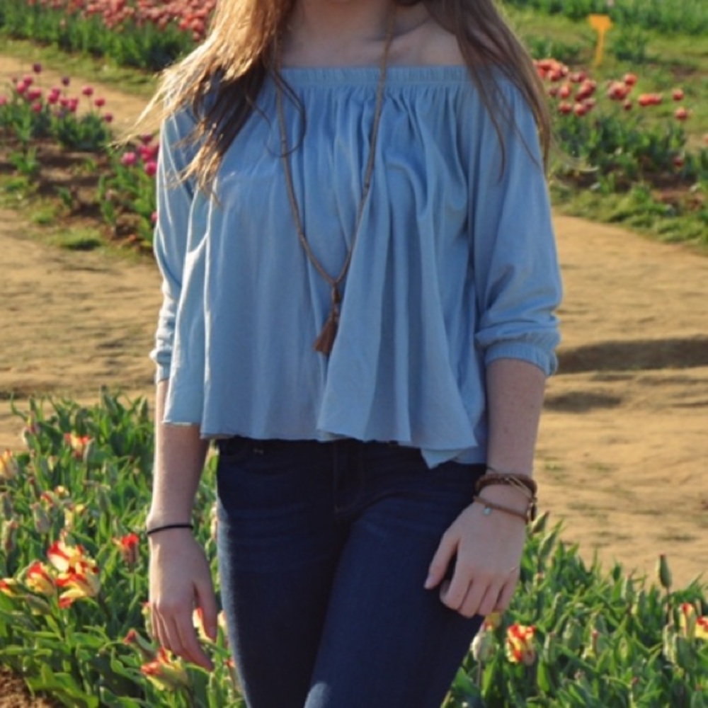 Truly Madly Off-the-Shoulder Long Sleeve Top-SMALL